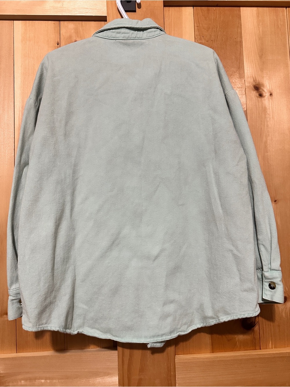 Peach Love California Light Mint Green Shirt Jacket- M - Picture 2 of 3